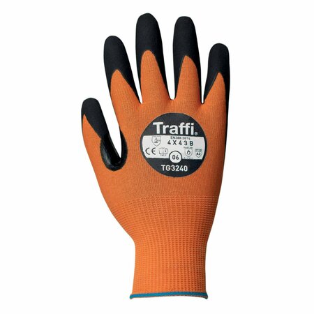 TRAFFI TG3240 LXT Cut A2 MicroDex Nitrile Glove, Size 6 TG3240-AM-6